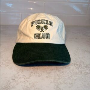 American Eagle Outfitters White and Green “Pickle Club” women’s baseball Hat